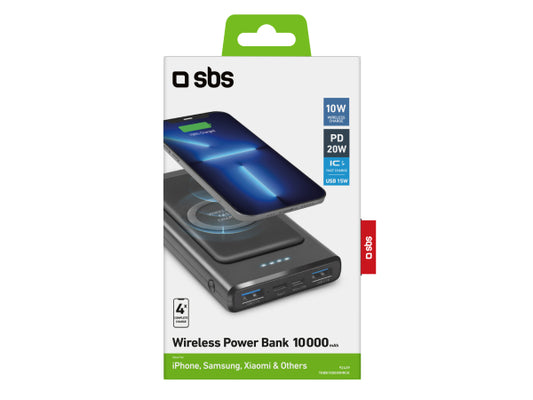 SBS Kabellose extraschlanke Powerbank für 10 Watt