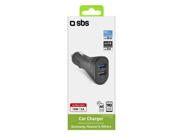 SBS Auto-Ladegerät 3100 mAh mit 2 USB-Ausgängen Kaufuniversum - SBS Auto-Ladegerät 3100 mAh mit 2 USB-Ausgängen