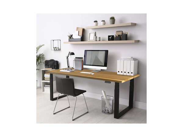 CONTINI höhenverstellbarer Bürotisch 2.0x0.9m Eiche Massivholz / Gestell ET223Q schwarz Kaufuniversum - CONTINI höhenverstellbarer Bürotisch 2.0x0.9m Eiche Massivholz / Gestell ET223Q schwarz
