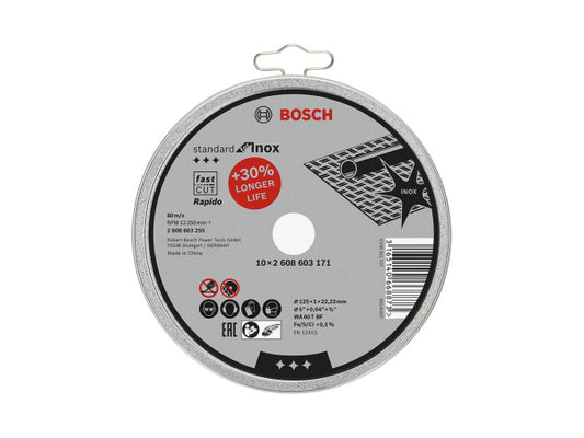 Bosch Professional Bosch Trennscheibe 10 Stk. 125x1x22.23mm Standard for Inox - Rapido