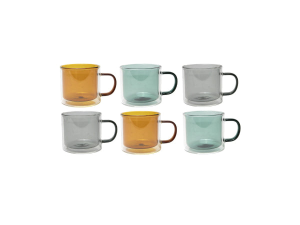 Tavola farbiger Doppelglasbecher mit Henkel 240ml 6 Stk. Kaufuniversum - Tavola farbiger Doppelglasbecher mit Henkel 240ml 6 Stk.