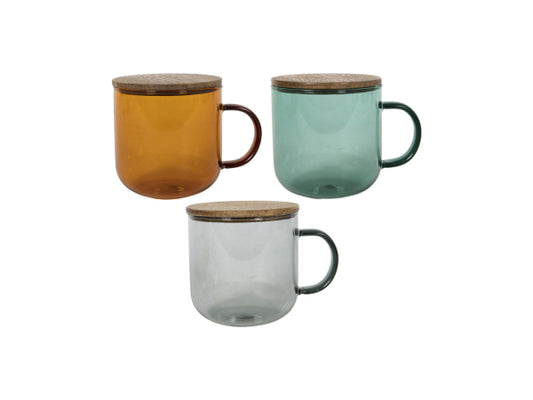 Tavola Becher aus farbigem Borosglas mit Henkel 350ml 6 Stk.