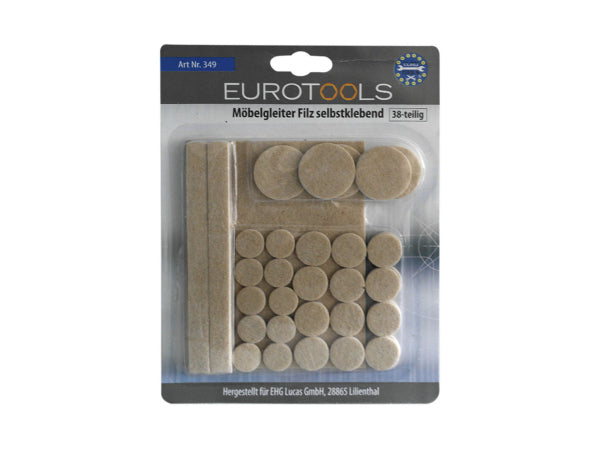 Eurotools Möbelgleiter Filz selbstklebend 38-teilig Kaufuniversum - Eurotools Möbelgleiter Filz selbstklebend 38-teilig