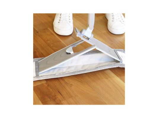 CREaCLEAN Klapphalter (42cm) CrystalMop mit Teleskopstiel und Wischbezug
