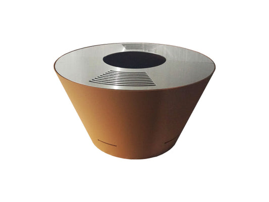 Mr.Grill Feuerschale mit Holzfach & Grillring Black