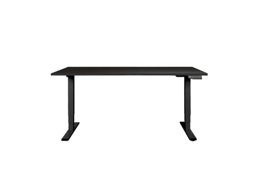 CONTINI höhenverstellbarer Bürotisch 1.6x0.8m schwarz / Gestell schwarz RAL 9005