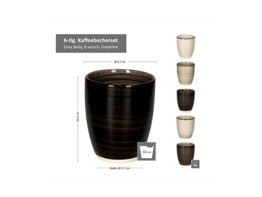 Tavola Kaffeebecher 350ml Industrial 6 Stück assortiert