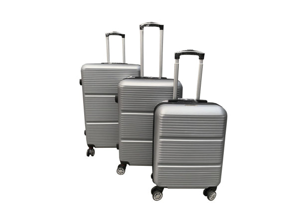 FS-STAR Koffer-Trolley Set 3 tlg. Hartschale silber Kaufuniversum - FS-STAR Koffer-Trolley Set 3 tlg. Hartschale silber