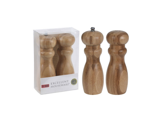 FS-STAR Pfeffermühle und Salzstreuer SET Bambus