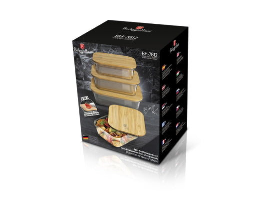 Berlinger Haus Vorratsschale Glas 4 Stk. mit Bambusdeckel