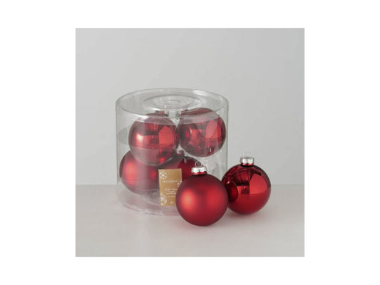 FS-STAR FS STAR Weihnachtskugel rot 8cm 6er Set