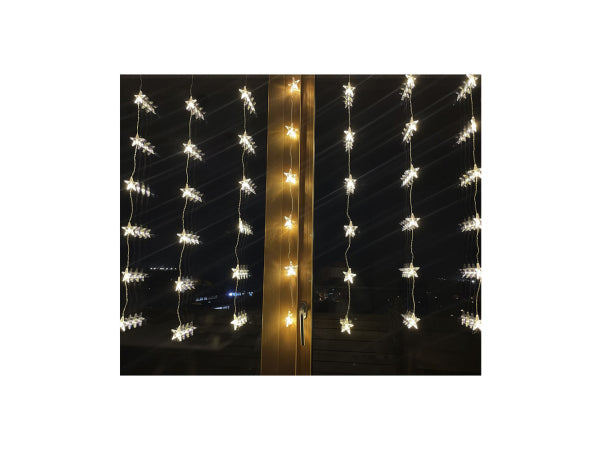 Ekström LED Lichtervorhang Outdoor mit Sternen 48 LED 175x120cm, warm weiss Kaufuniversum - Ekström LED Lichtervorhang Outdoor mit Sternen 48 LED 175x120cm, warm weiss