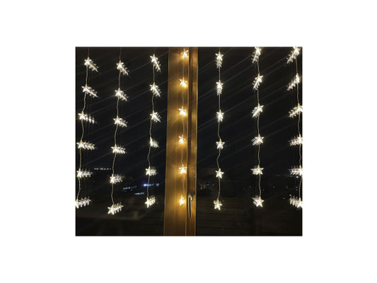 Ekström LED Lichtervorhang Outdoor mit Sternen 48 LED 175x120cm, warm weiss