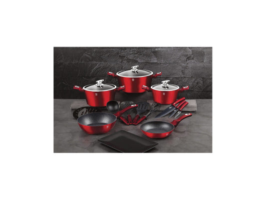 Berlinger Haus 17-teiliges Kochgeschirr-Set Burgundy Edition