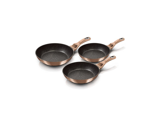 Berlinger Haus Bratpfannen Set 3-teilig, Metallic Line Rose Gold Edition