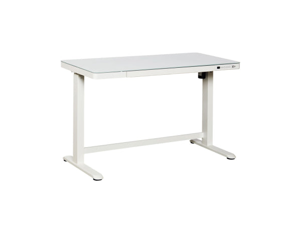 CONTINI höhenverstellbarer Bürotisch 1.2x0.6m weiss Glas Arbeitsfläche Kaufuniversum - CONTINI höhenverstellbarer Bürotisch 1.2x0.6m weiss Glas Arbeitsfläche