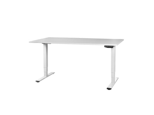 CONTINI höhenverstellbarer Bürotisch 2.0x0.9m grau / Gestell weiss RAL9016