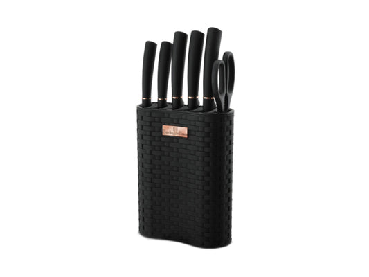 Berlinger Haus 7-teiliges Messerset mit Messerblock Black Rose Collection