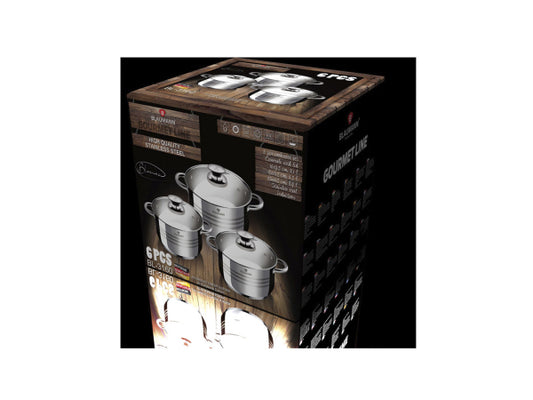 Berlinger Blaumann 6-teiliges Topfset Edelstahl Gourmet Line