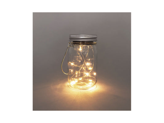 dameco Solar Windlicht Klar mit Microlight 10 LED