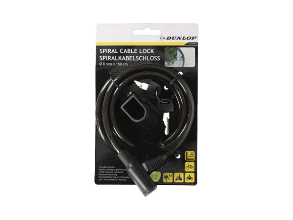 DUNLOP Spiralkabelschloss 8mm ST Kaufuniversum - DUNLOP Spiralkabelschloss 8mm ST