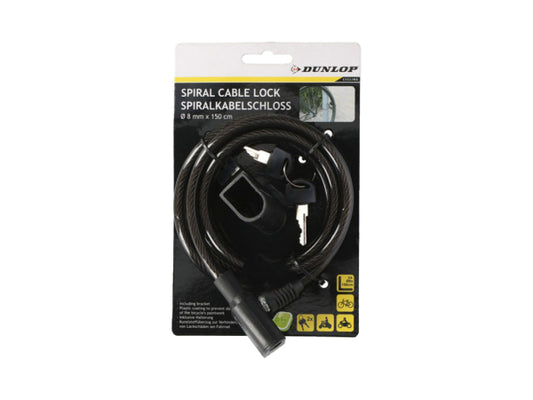 DUNLOP Spiralkabelschloss 8mm ST