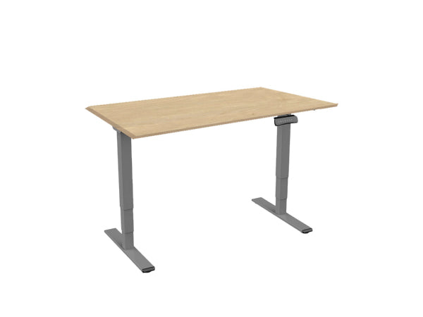 Contini höhenverstellbarer Bürotisch 1.6x0.8m Ahorn Natur/Gestell grau RAL 7045 Kaufuniversum - Contini höhenverstellbarer Bürotisch 1.6x0.8m Ahorn Natur/Gestell grau RAL 7045