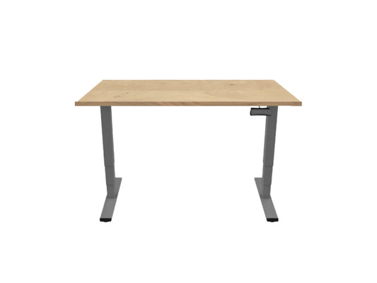 Contini höhenverstellbarer Bürotisch 1.6x0.8m Ahorn Natur/Gestell grau RAL 7045