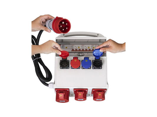 Ekström Baustromverteiler 2x T13, 2x T25, 1x CEE32A, 2x CEE16A / IP55