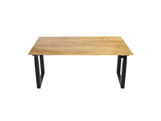 CONTINI höhenverstellbarer Bürotisch 1.6x0.8m rechteckig Eiche | Gestell ET223Q schwarz