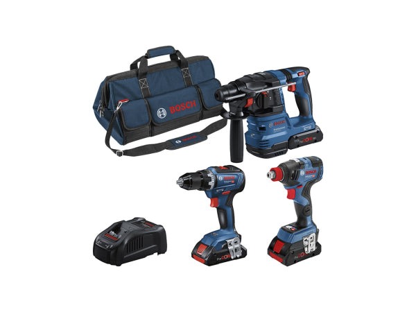 Bosch Professional Bosch 3Tool Kit GSR 18V-55+ GDX 18V-200+ GBH 18V-22+ 3 x 4.0Ah (PC)+ GAL 1880CV (C) Kaufuniversum - Bosch Professional Bosch 3Tool Kit GSR 18V-55+ GDX 18V-200+ GBH 18V-22+ 3 x 4.0Ah (PC)+ GAL 1880CV (C)