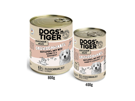 Dogs'n Tiger Schlemmermenü Hund Grünschnabel 400g