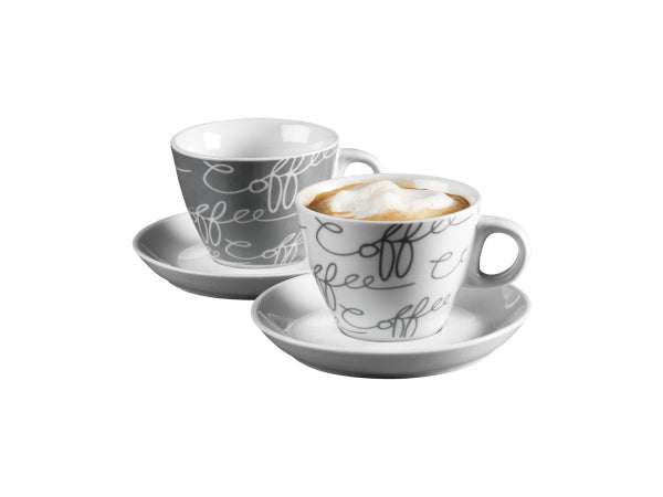 Ritzenhoff & Breker Cornello Cappuccinoset 4-teilig grau-weiss Kaufuniversum - Ritzenhoff & Breker Cornello Cappuccinoset 4-teilig grau-weiss