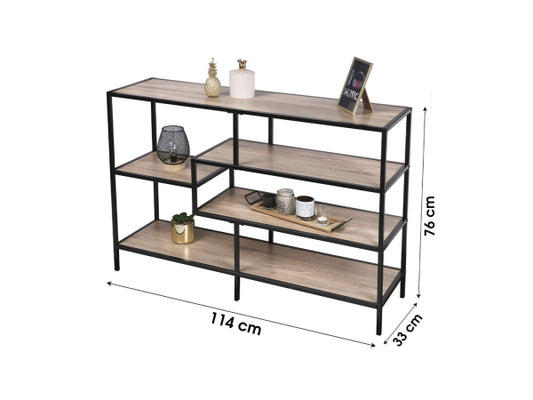 Urban Living Regal schwarzes Metall mit Holz