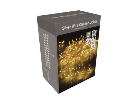 FS-STAR LED Lichterkette micro LED 100 warm-weiss Silberdraht mit Timer
