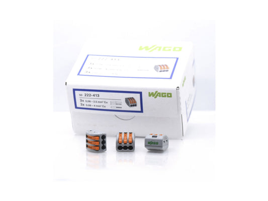 WAGO Steckklemme CLASSIC 3x 0.08-4mm2 mit Betätigungshebel 50 Stück