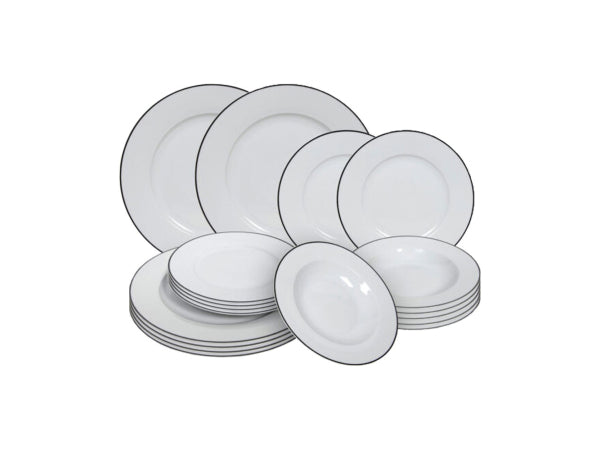 Tavola Geschirrset 18teilig white/black Kaufuniversum - Tavola Geschirrset 18teilig white/black