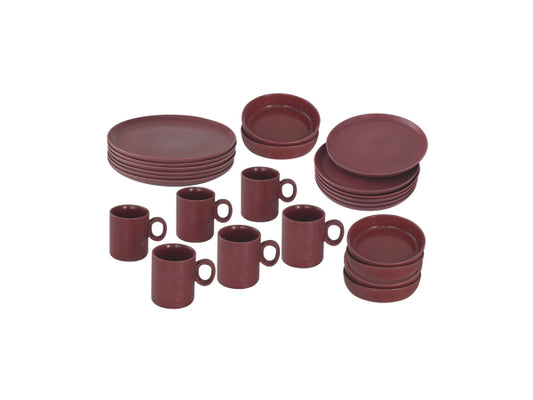 Van Well Porzellanservice Mika 24 teilig bordeaux