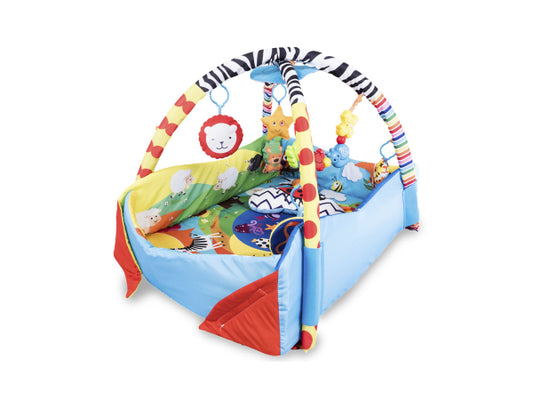 Lionelo Music Baby-Krabbeldecke Anika blau/gelb