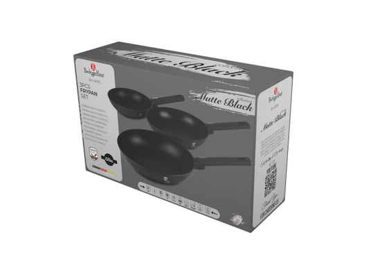 Berlinger Haus 3-teiliges Bratpfannen Set Ø 20/24/28 cm Matte Black Collection