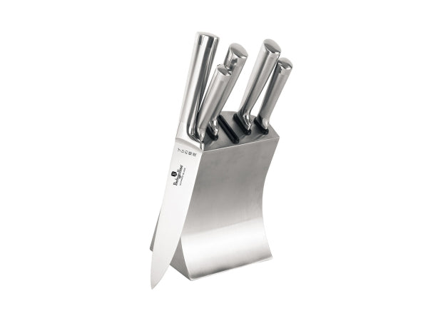 Berlinger Haus 6-teiliges Messerset mit Messerblock Black Silver Collection Kaufuniversum - Berlinger Haus 6-teiliges Messerset mit Messerblock Black Silver Collection
