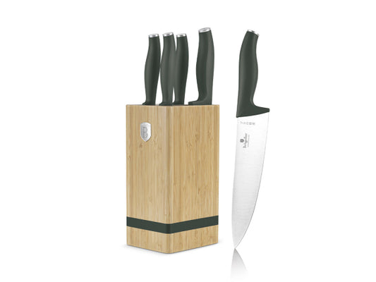 Berlinger Haus 6-teiliges Messerset mit Messerblock Matte Green Collection
