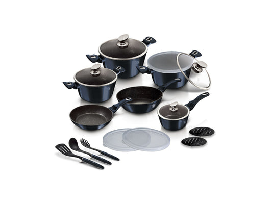 Berlinger Haus 18-teiliges Kochgeschirr-Set Metallic Line Aquamarine Edition