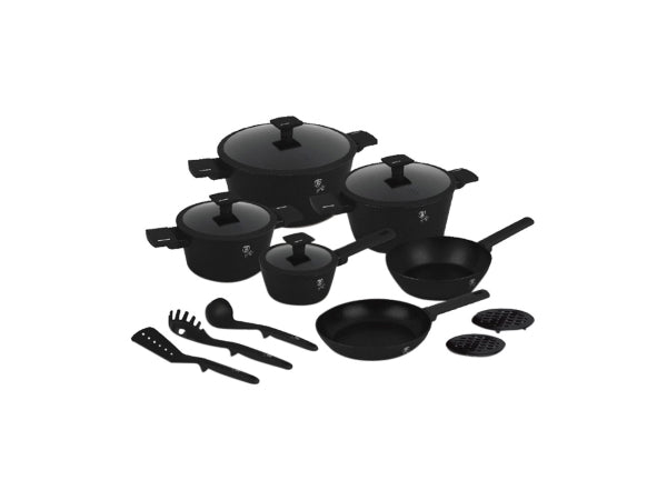 Berlinger Haus 15-teiliges Kochgeschirr-Set Matte Black Collection Kaufuniversum - Berlinger Haus 15-teiliges Kochgeschirr-Set Matte Black Collection