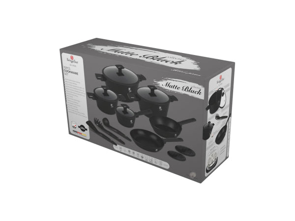 Berlinger Haus 15-teiliges Kochgeschirr-Set Matte Black Collection Kaufuniversum - Berlinger Haus 15-teiliges Kochgeschirr-Set Matte Black Collection