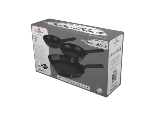 Berlinger Haus 3-teiliges Bratpfannen Set Ø 20/24/28cm Matte Black Collection