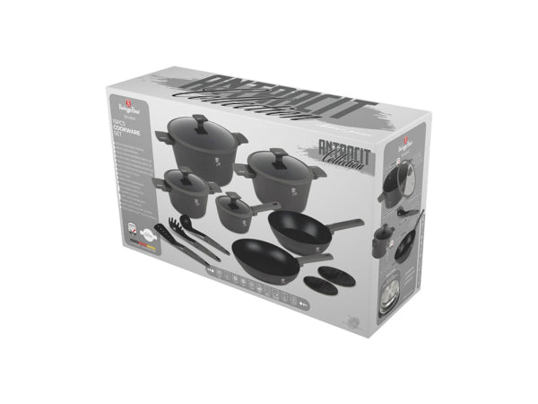 Berlinger Haus 15-teiliges Kochgeschirr-Set matt Anthracite Collection Kaufuniversum - Berlinger Haus 15-teiliges Kochgeschirr-Set matt Anthracite Collection