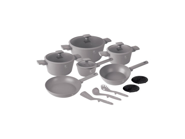 Berlinger Haus 15-teiliges Kochgeschirr-Set matt Taupe Collection Kaufuniversum - Berlinger Haus 15-teiliges Kochgeschirr-Set matt Taupe Collection