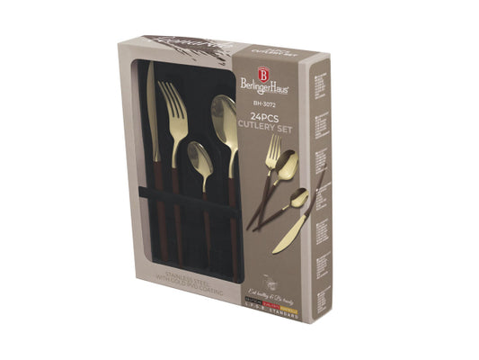 Berlinger Haus 24 teiliges Besteckset bordeaux/champagne Leonardo Collection
