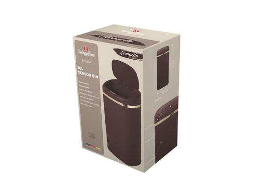 Berlinger Haus Abfallbehälter mit Sensor 58L matt bordeaux Leonardo Collection